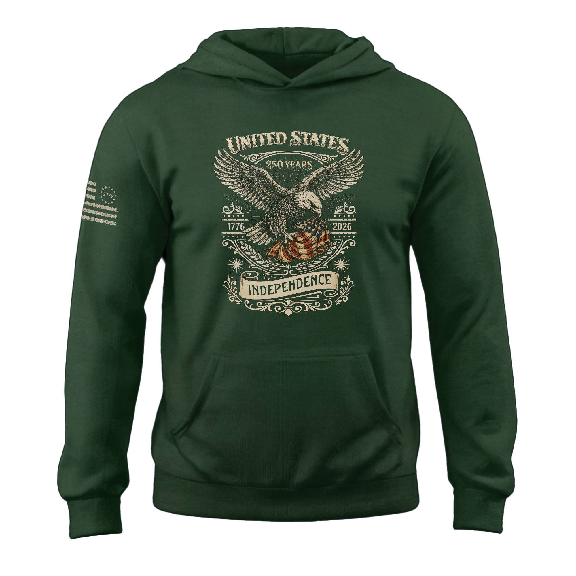 USA 250th Anniversary Hoodie 1776-2026 American Flag Patriotic Mens Hoodie