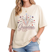 Heart Fireworks Holiday Shirts Custom Kids Names Personalized Title All Ages Apparel