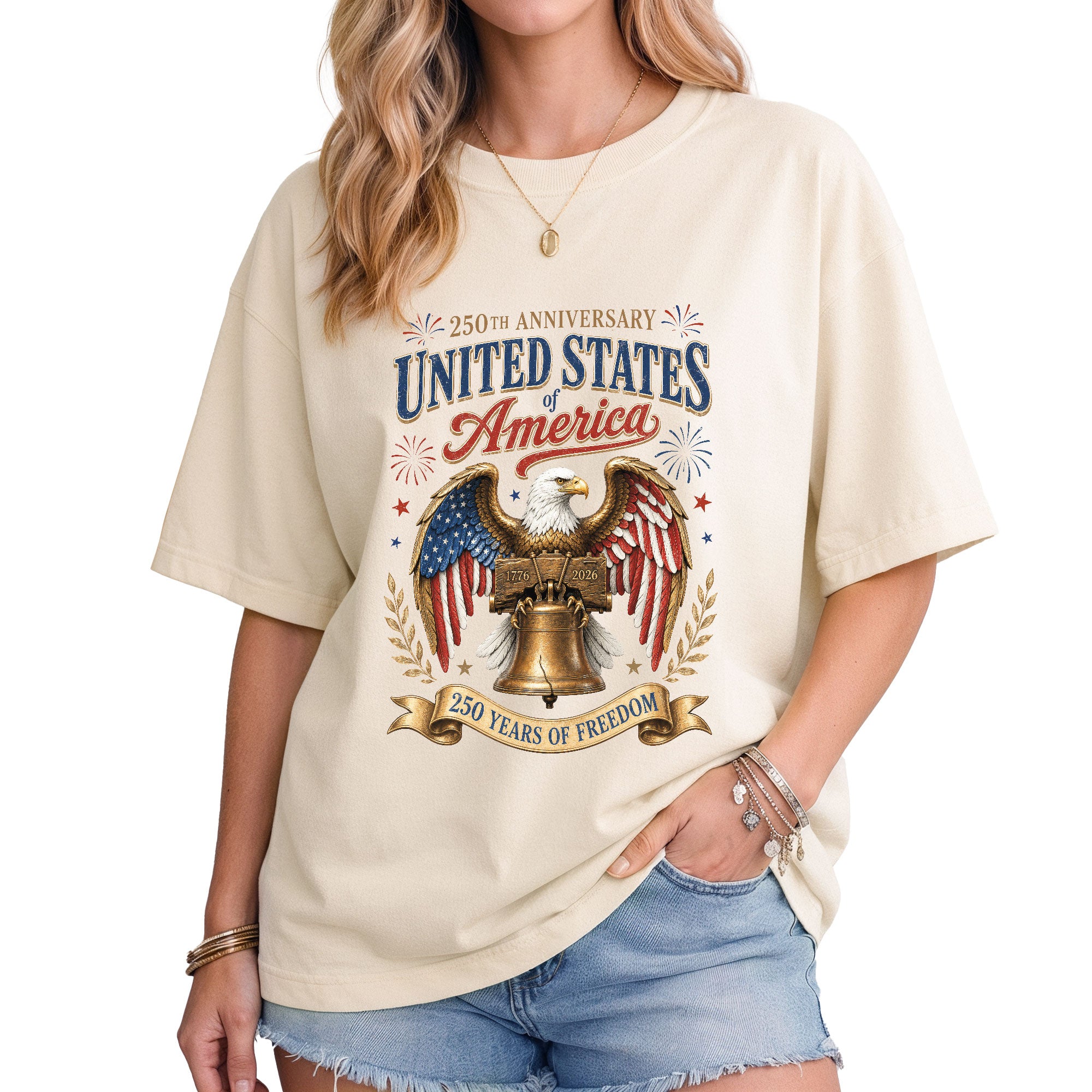United States of America Shirt Liberty Bell Eagle 250th Anniversary Vintage Tee 1776 2026