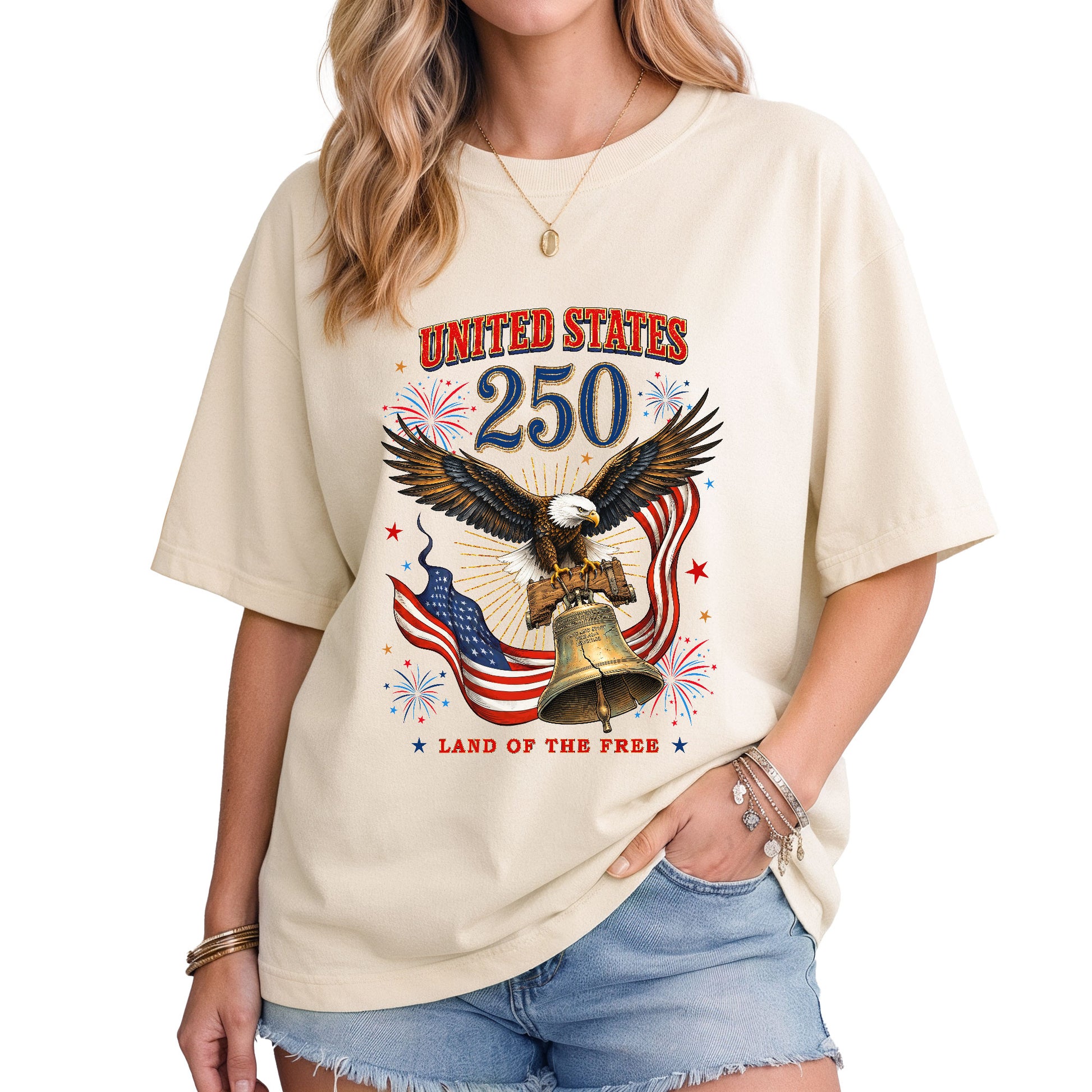 United States Eagle Shirt Liberty Bell 250 Years Celebration Comfort Vintage T-Shirt - Rust Field Wear