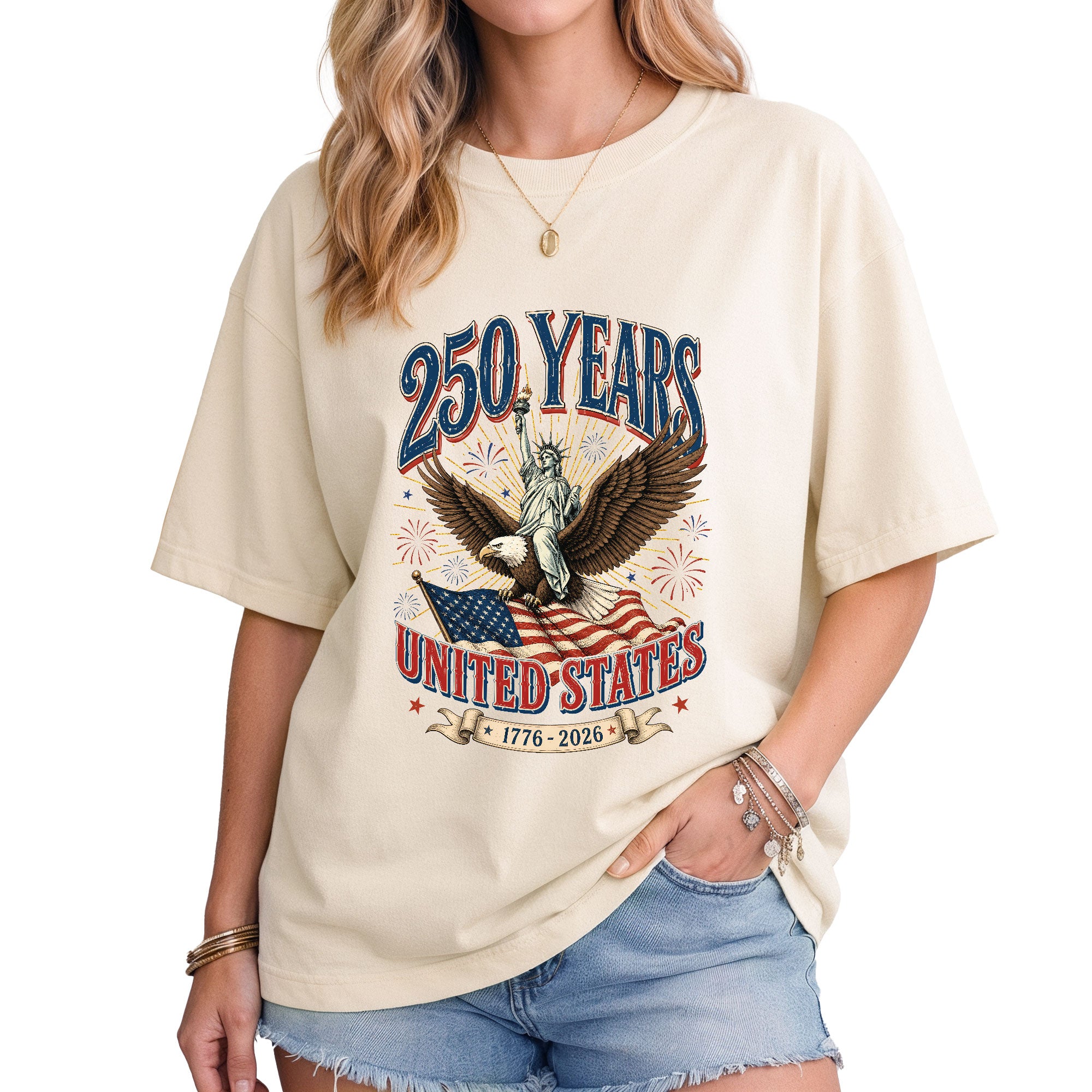Statue of Liberty Eagle Shirt United States 250 Years Vintage Comfort Colors T-Shirt