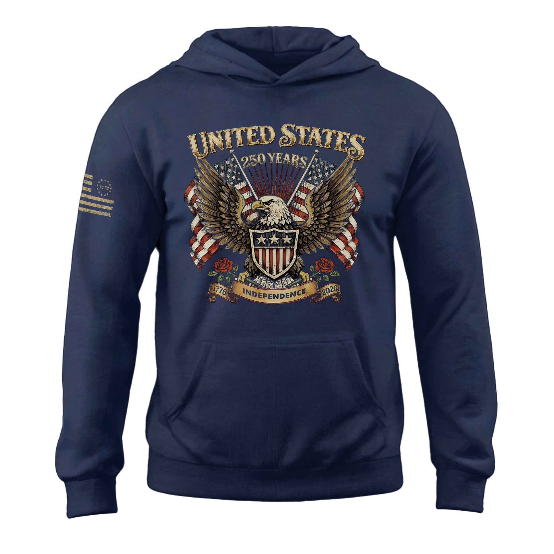 USA 250th Anniversary Hoodie 1776–2026 Historic Voyage Freedom Heritage - Rust Field Wear