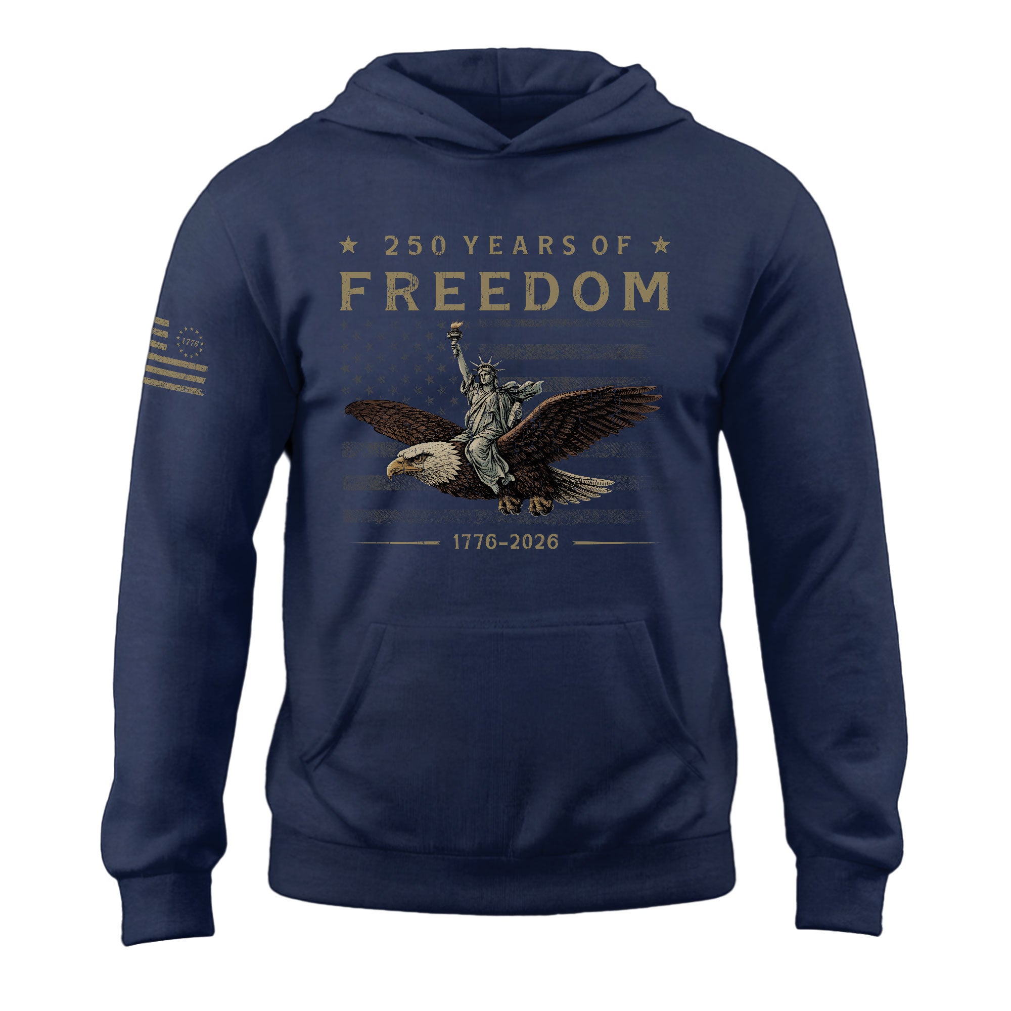 USA 250th Anniversary Hoodie 250 Years of Freedom 1776-2026 American Flag Eagle Liberty Patriotic
