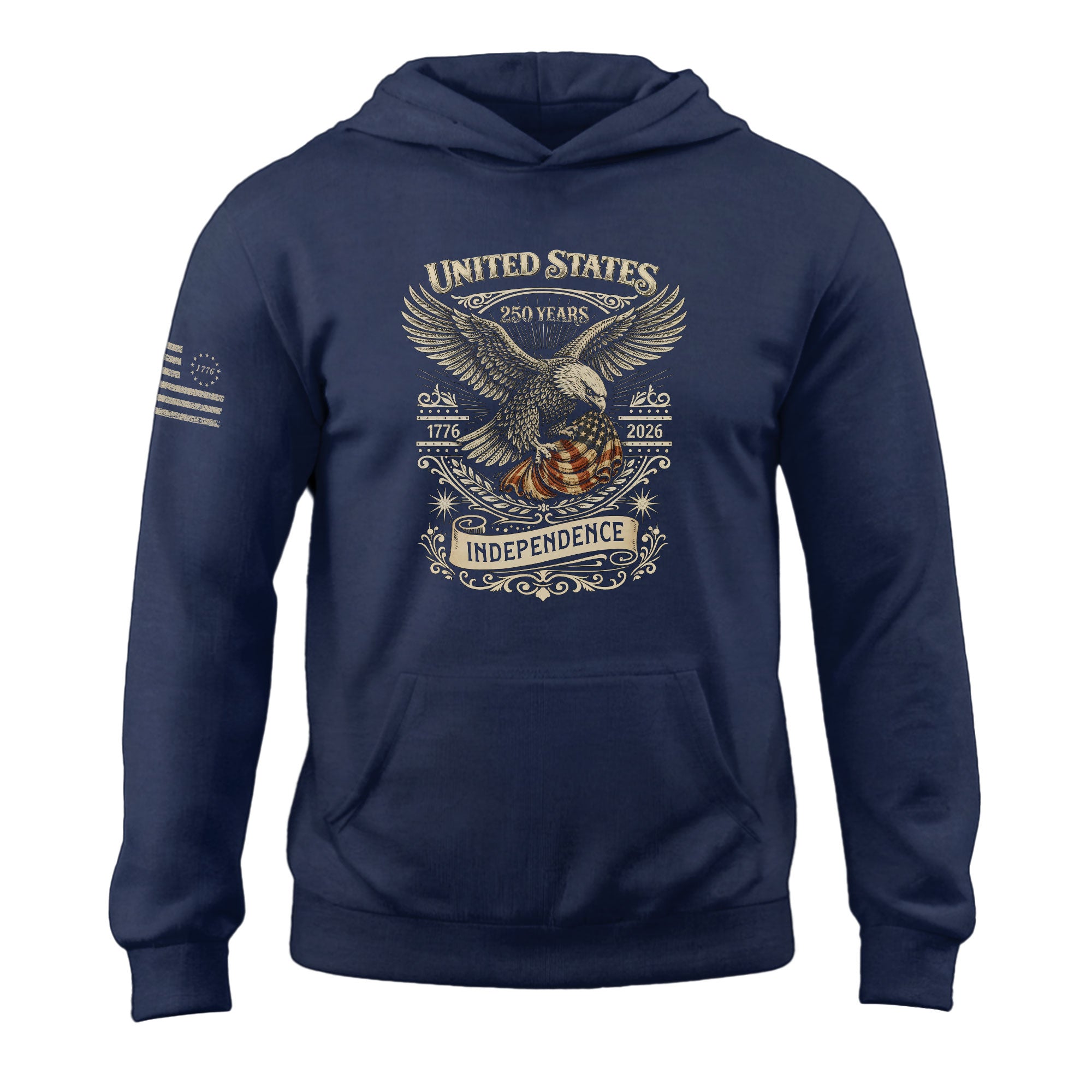 USA 250th Anniversary Hoodie 1776-2026 American Flag Patriotic Mens Hoodie