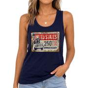 United States 250th Anniversary Tank Top Women Vintage Liberty Sign Patriotic Shirt