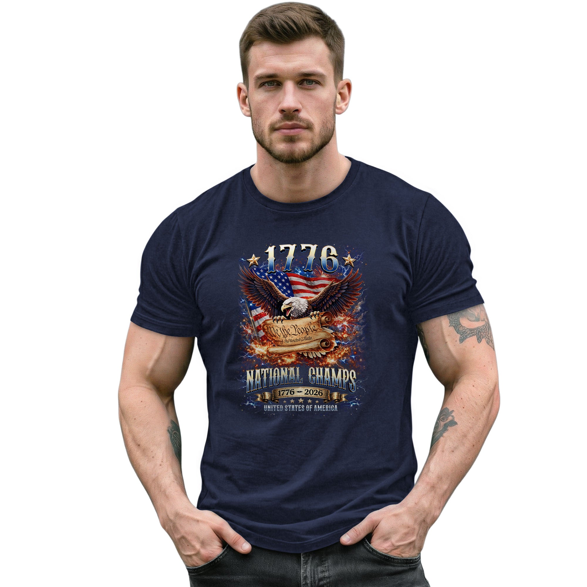 1776 National Champs Shirt We The People Eagle Graphic Tee Patriotic 1776-2026 T-Shirt