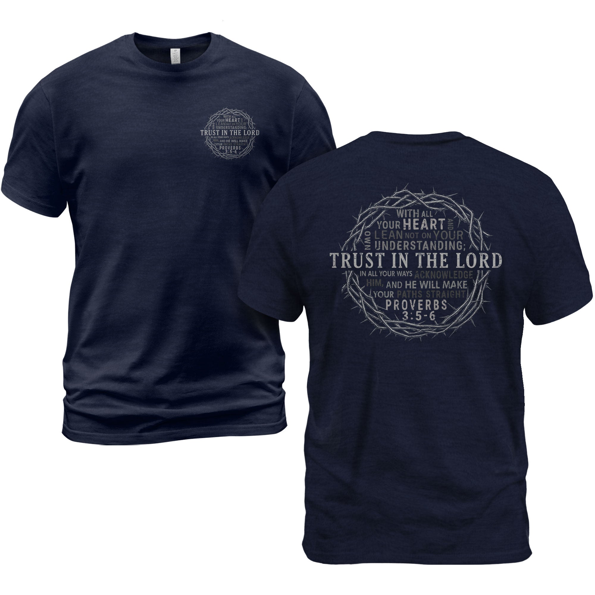 Trust In The Lord Faith Based Christian Shirt Crown Of Thorns Religious Graphic Tee