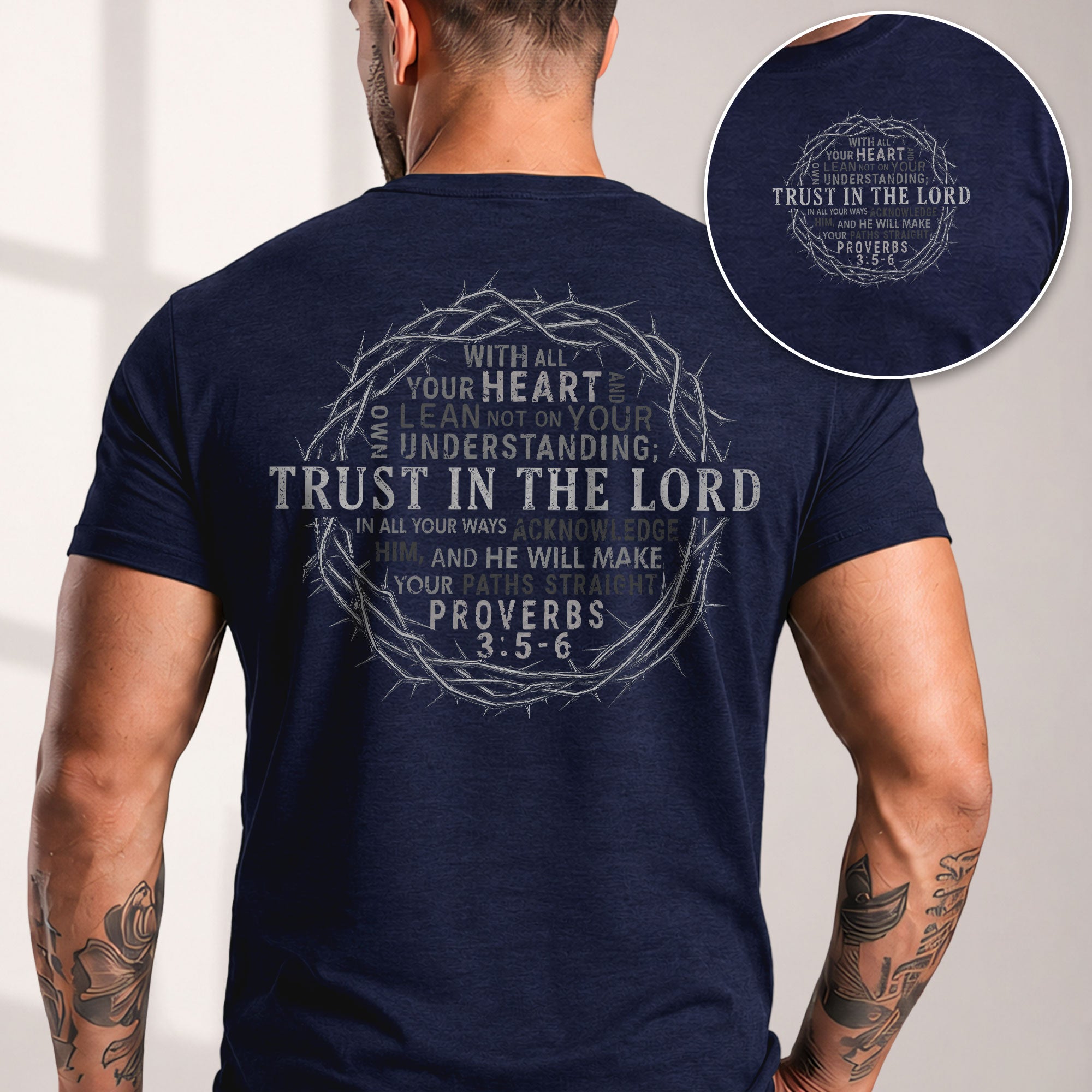 Trust In The Lord Faith Based Christian Shirt Crown Of Thorns Religious Graphic Tee - Rust Field Wear