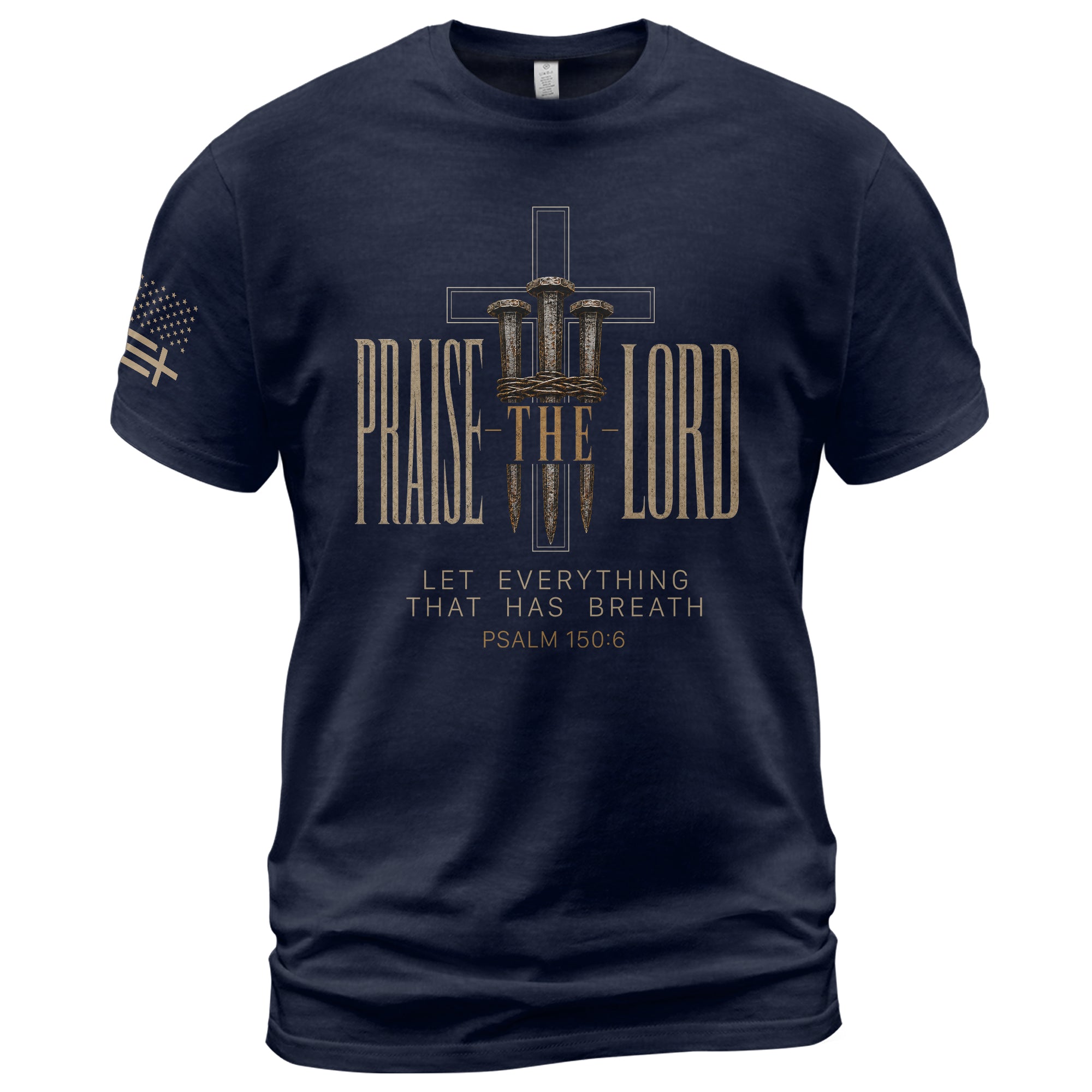 Praise The Lord Psalm 150 6 Crown Of Thorns Nails Graphic Christian T Shirt Apparel Men