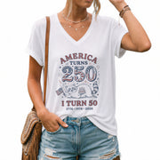 Funny America 250th Birthday and My 50th Birthday Raccoon Holding Cake and USA Flag Shirt
