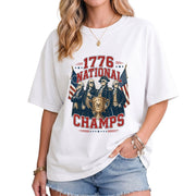 National Champs Shirt Vintage 1776 Patriotic Graphic Tee Proud American Style Top