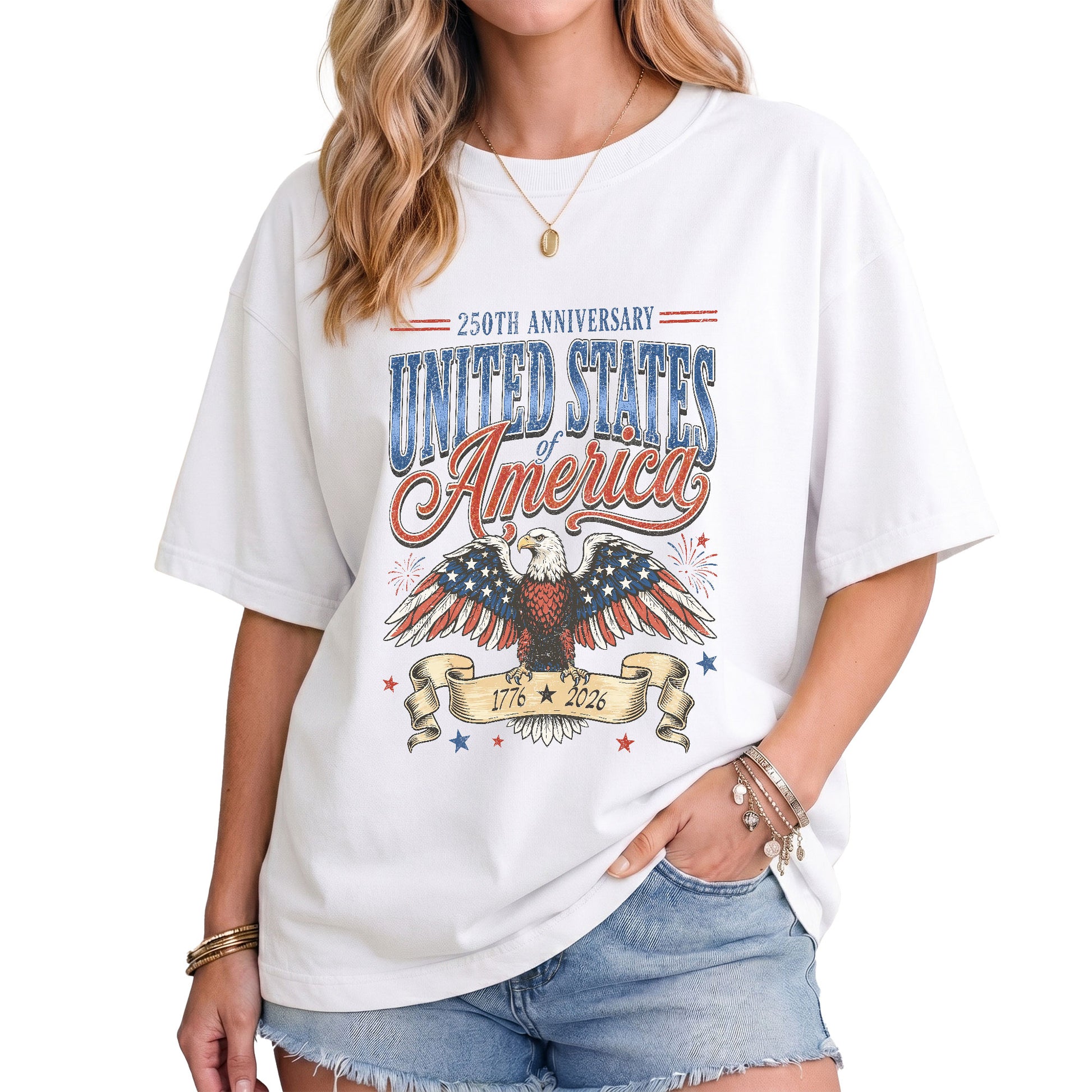 United States of America Shirt Vintage 1776 2026 Eagle 250th Anniversary Comfort Tee - Rust Field Wear