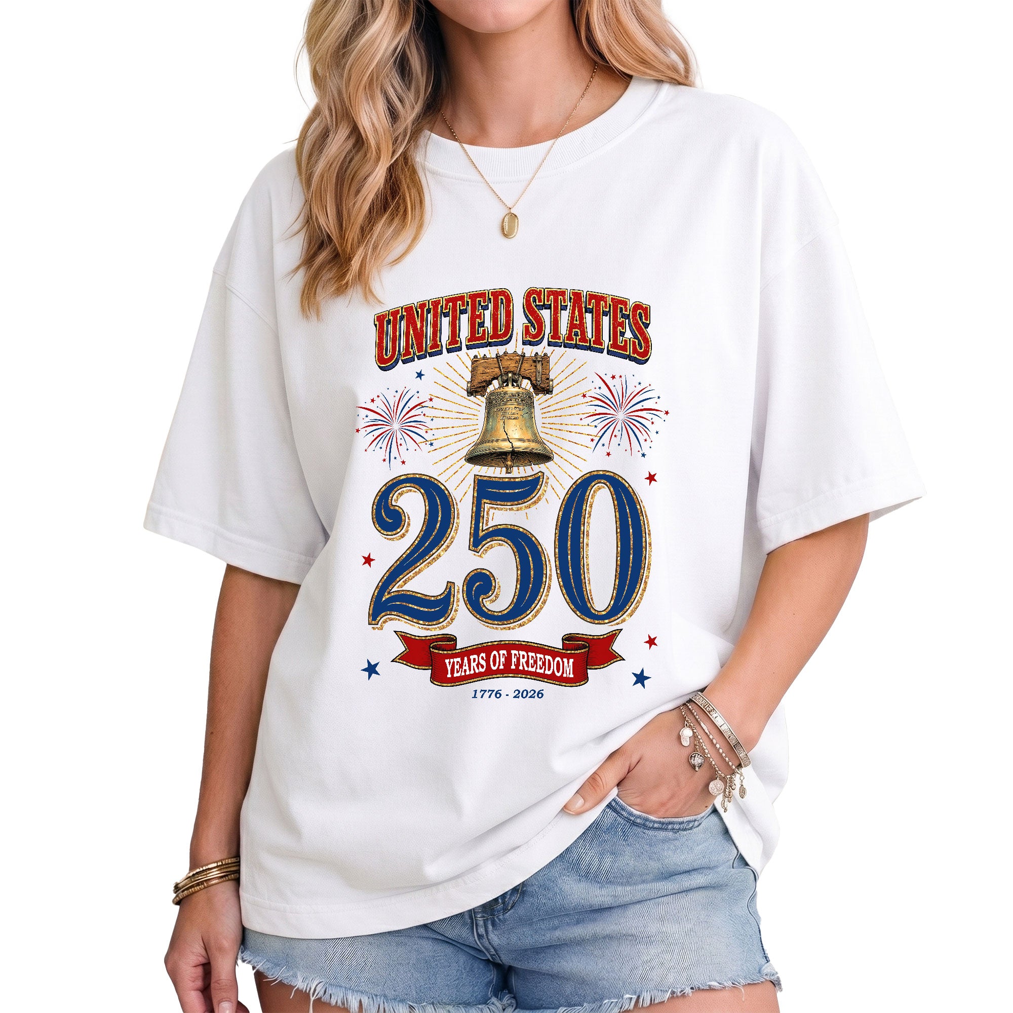 Vintage Patriotic Shirt United States 250 Years Fireworks Graphic Comfort Colors Tee