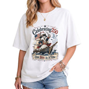 One Boo At A Time Shirt Celebrating 250 Ghost Captain Ship Patriotic Halloween Tee