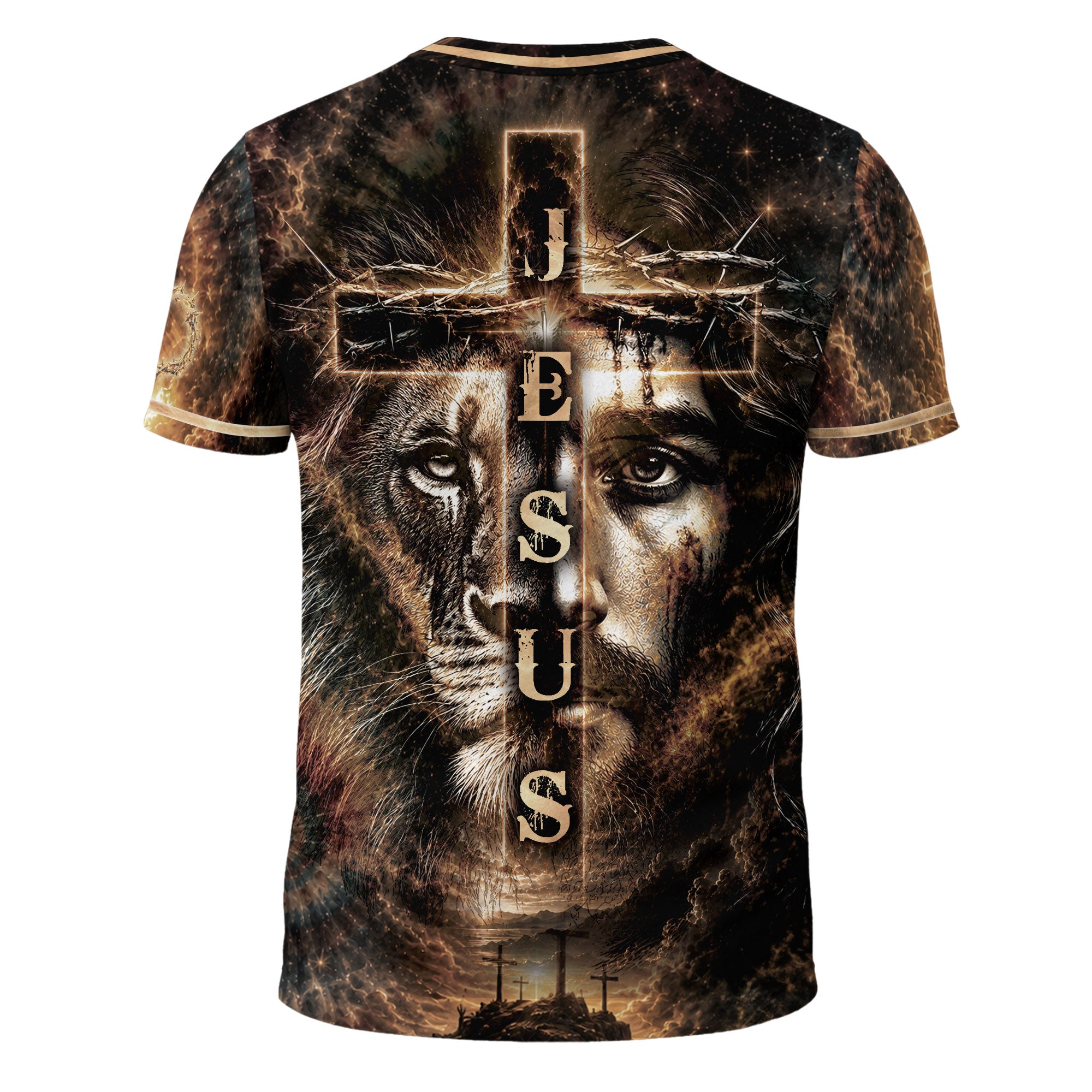 I Cant But I Know A Guy Jesus Lamb Lion Cross Christian 3D Graphic Crewneck Shirt Men