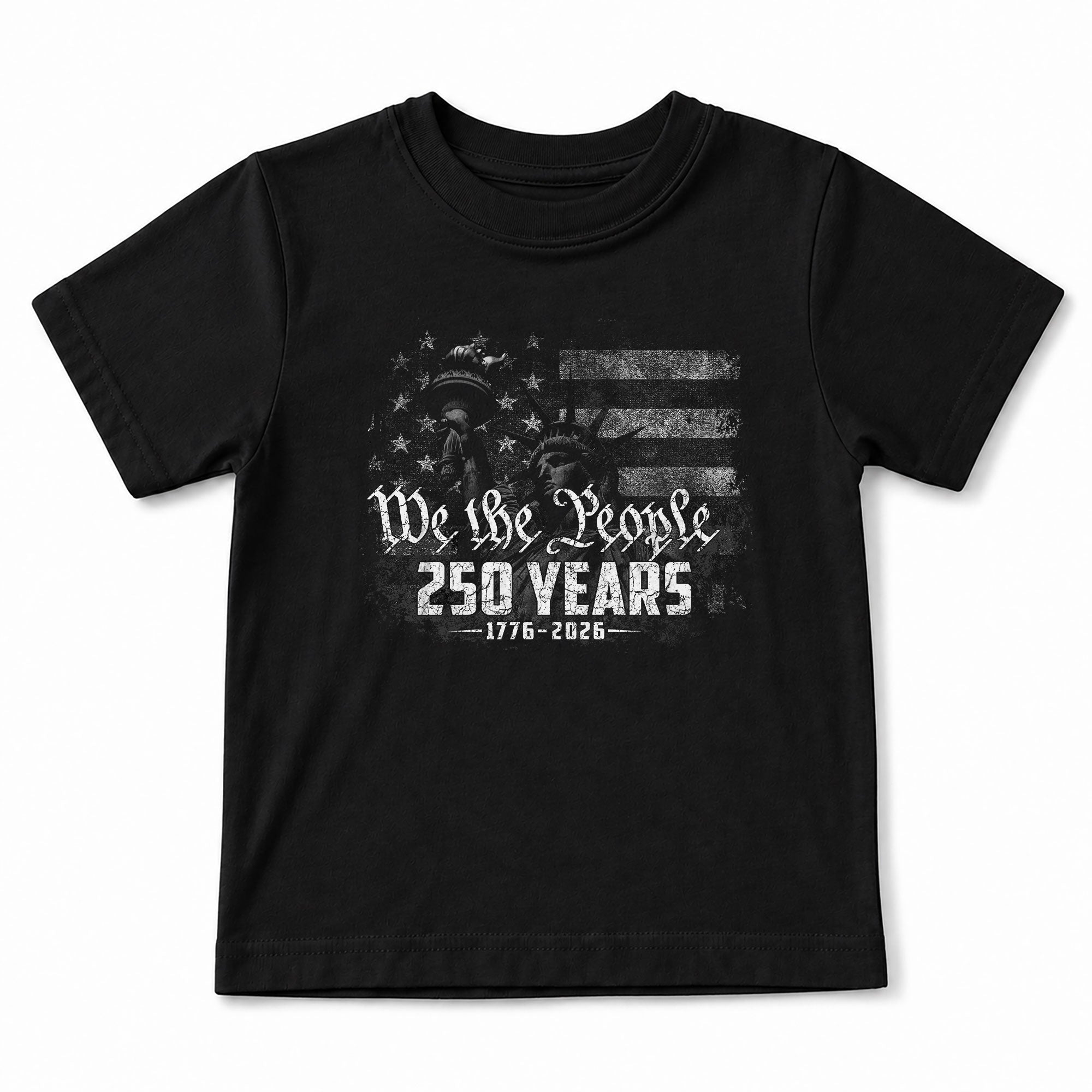 250 Years Kids T-Shirt Statue of Liberty Independence Day Patriotic American Flag Youth