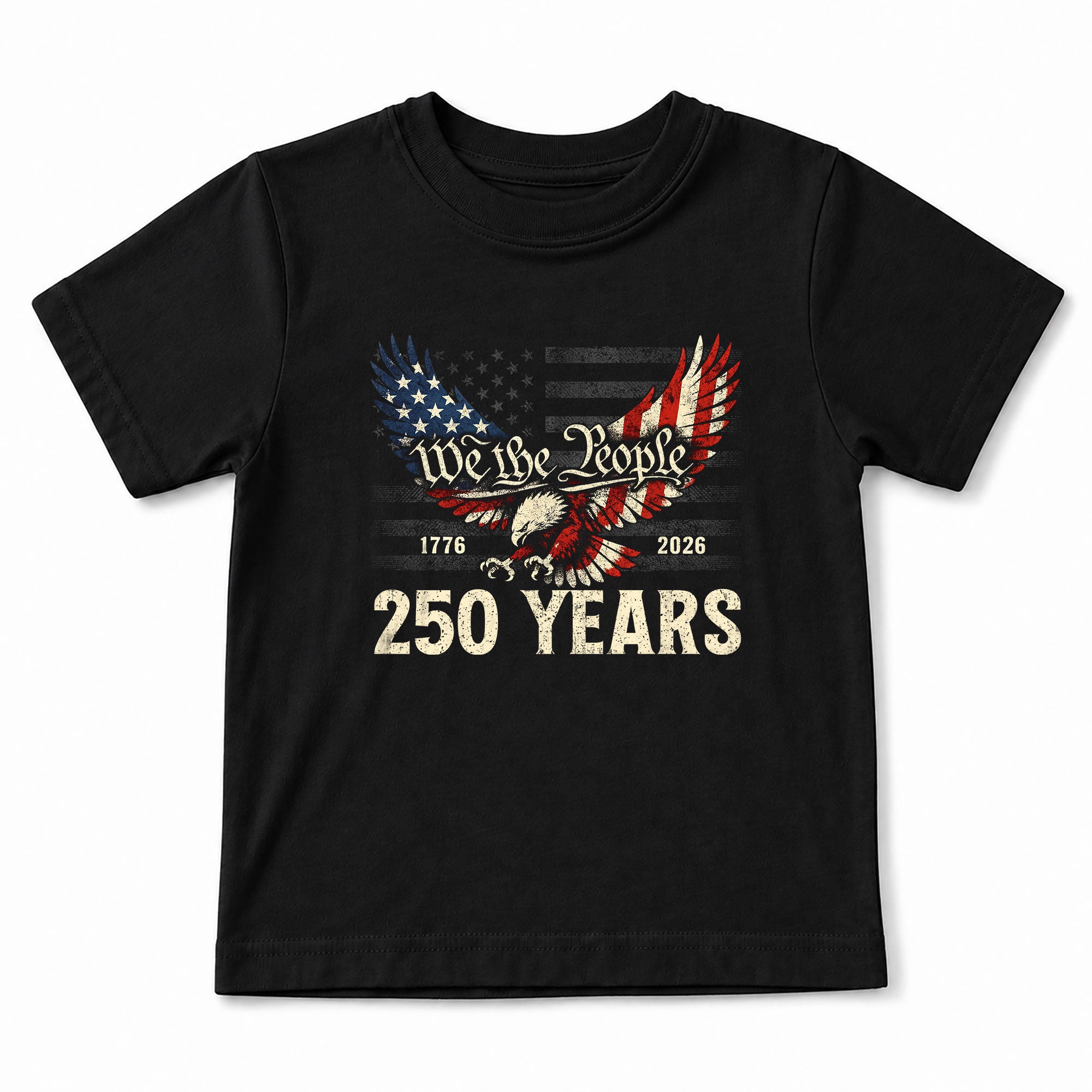 Kids T-Shirt We The People Patriotic Eagle American Flag 1776-2026 Youth Shirt
