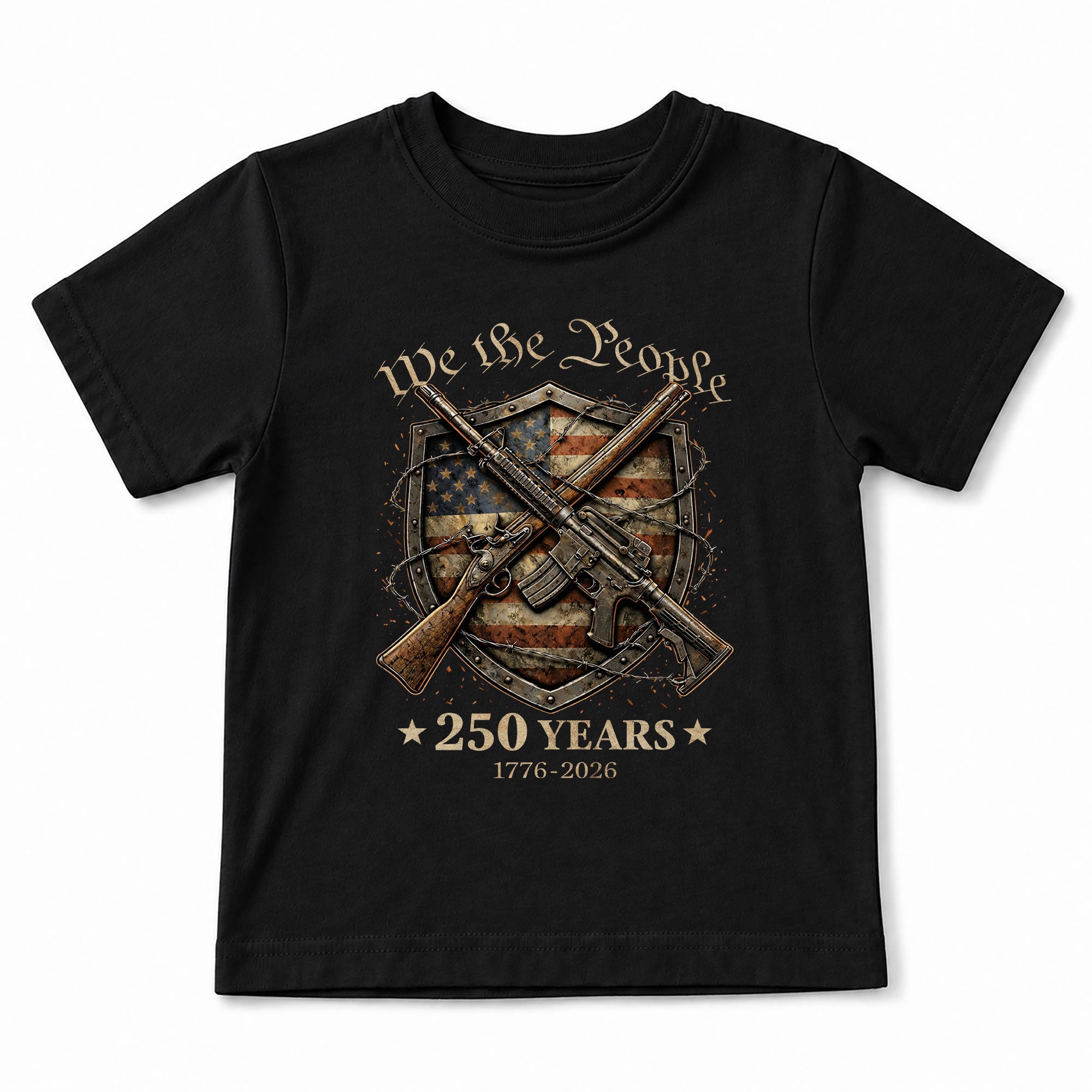 We The People 250 Years Kids T-Shirt 1776–2026 Patriotic USA Freedom Youth Tee