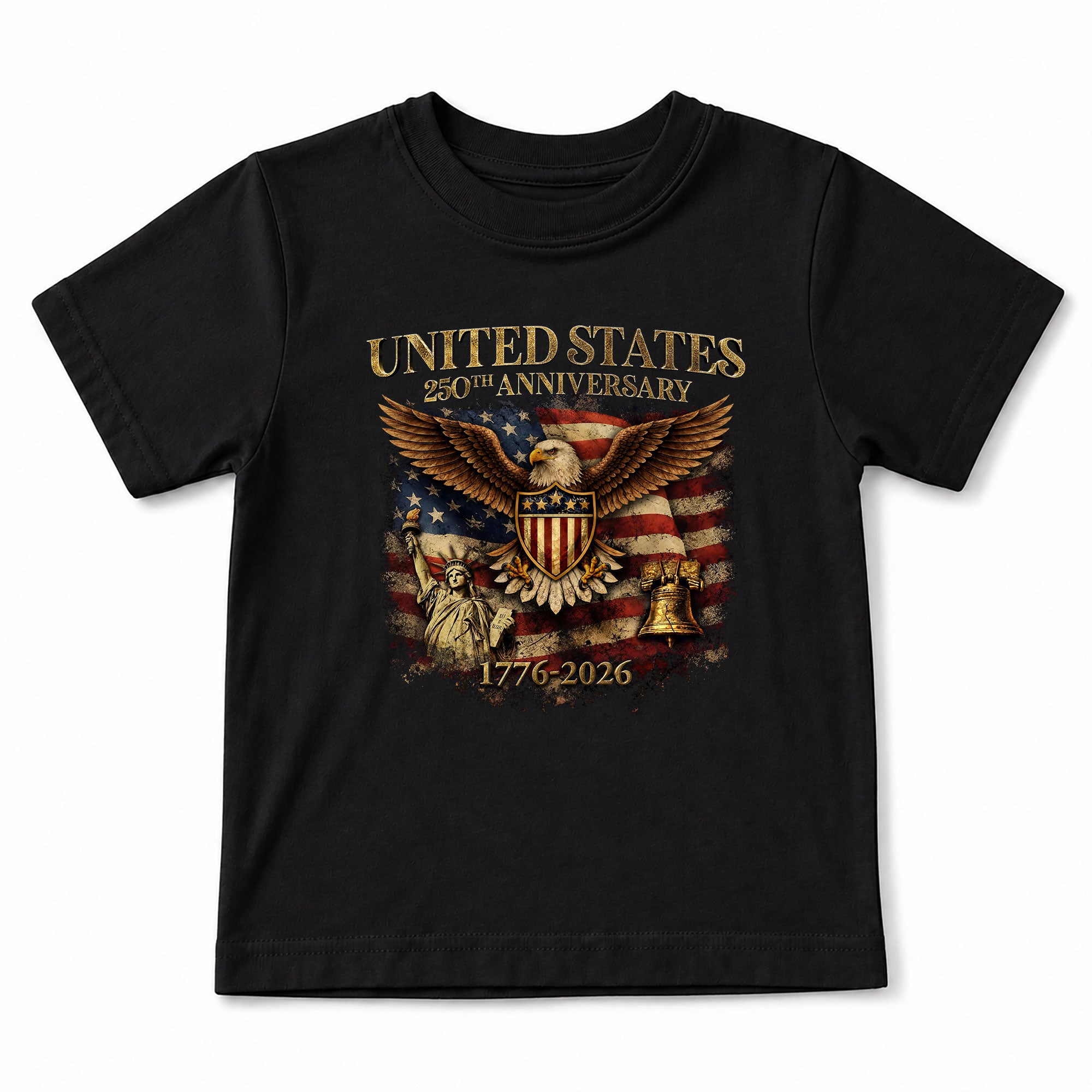Kid T-Shirt United States 250th Anniversary | Patriotic 1776-2026 Liberty Bell Boys Girls