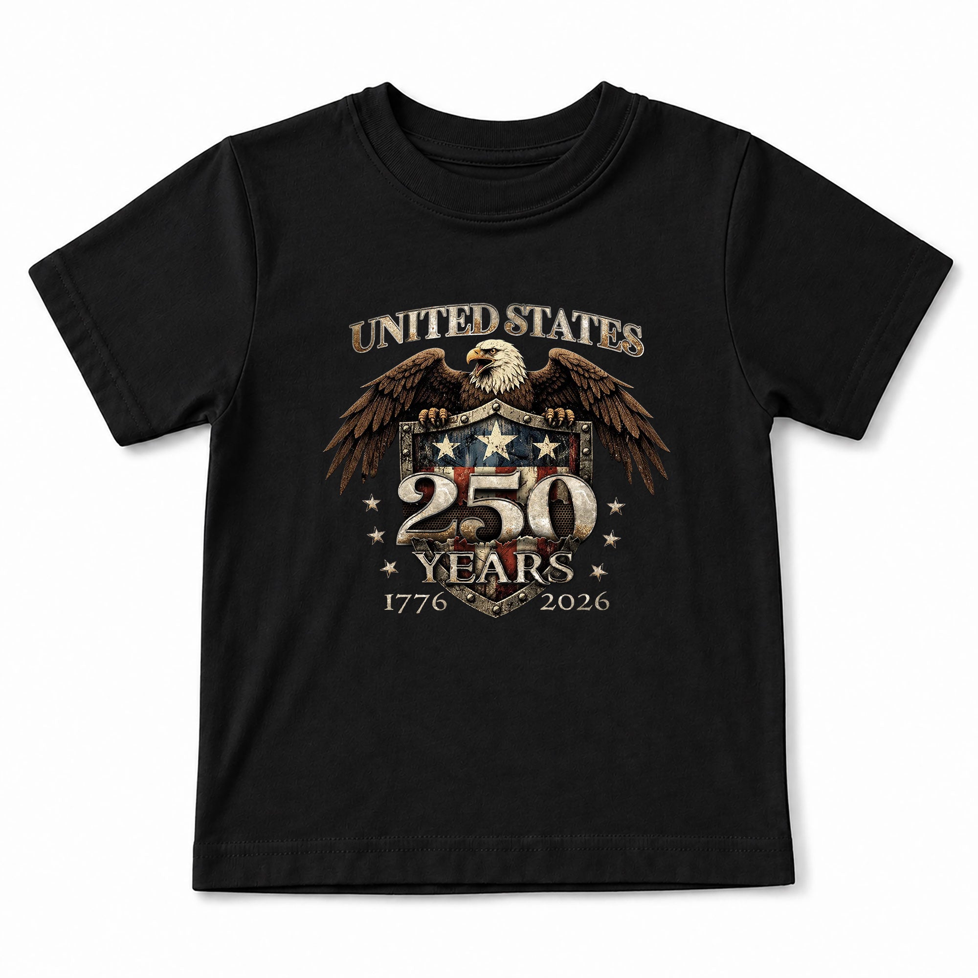 250 Years Kids T-Shirt United States Patriotic Eagle American Flag 1776-2026 Youth Tee