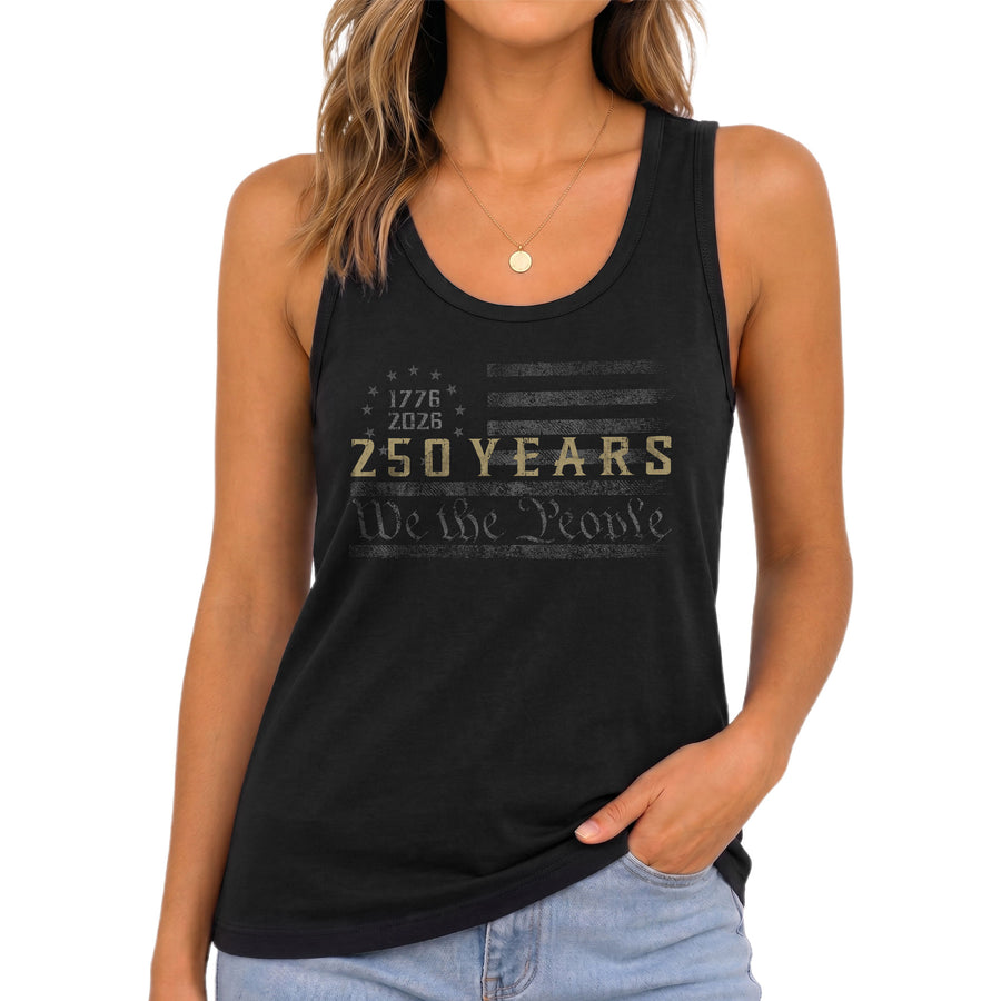 We The People 250 Years Tank Top Women 1776-2026 Vintage Patriotic US Flag Shirt