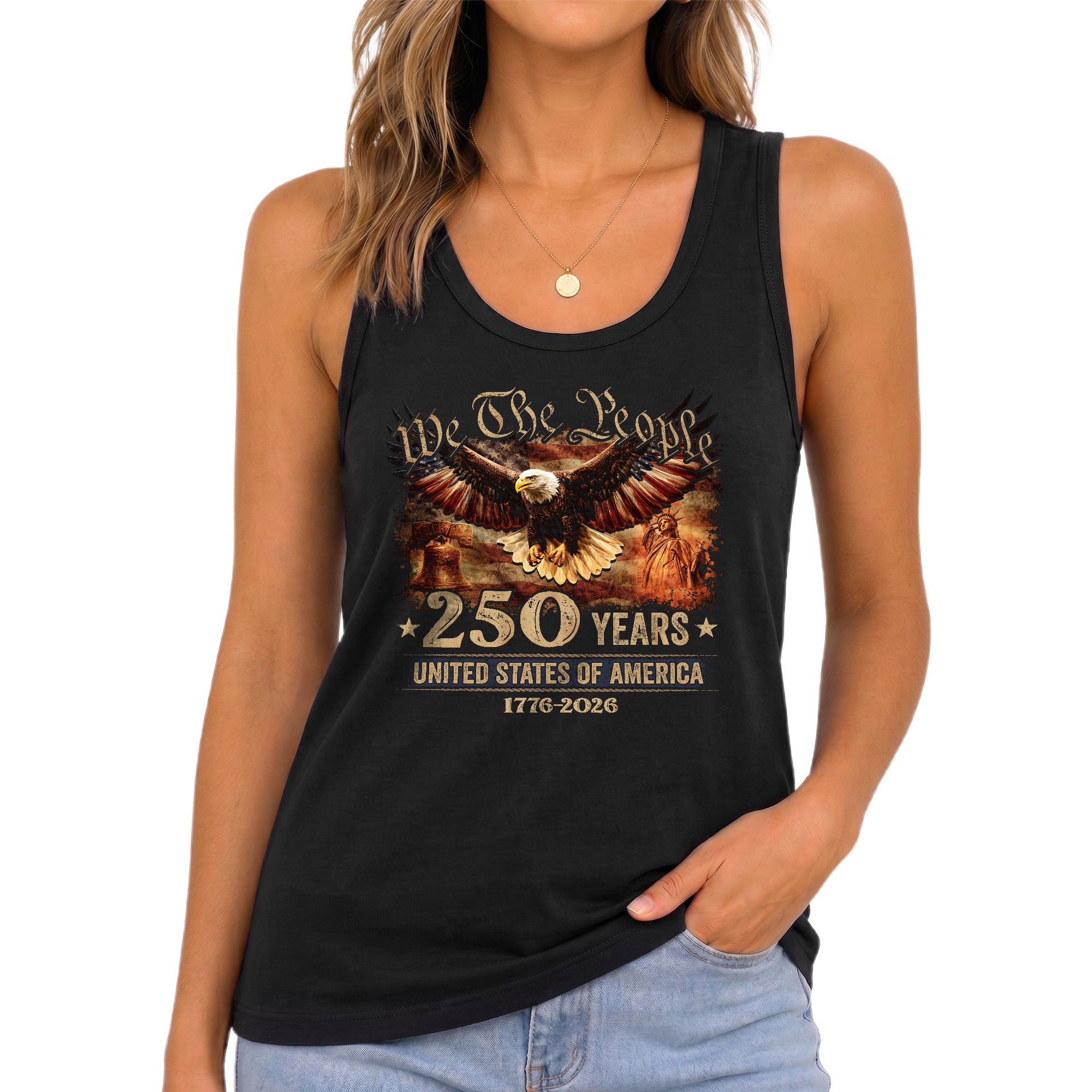 We the People 250 Years Eagle Tank Top | United States 1776-2026 Women Shirt