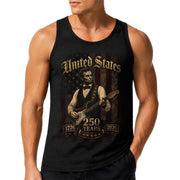 Abraham Lincoln Guitar Tank Top 1776-2026 Patriotic Vintage Men Graphic Shirt