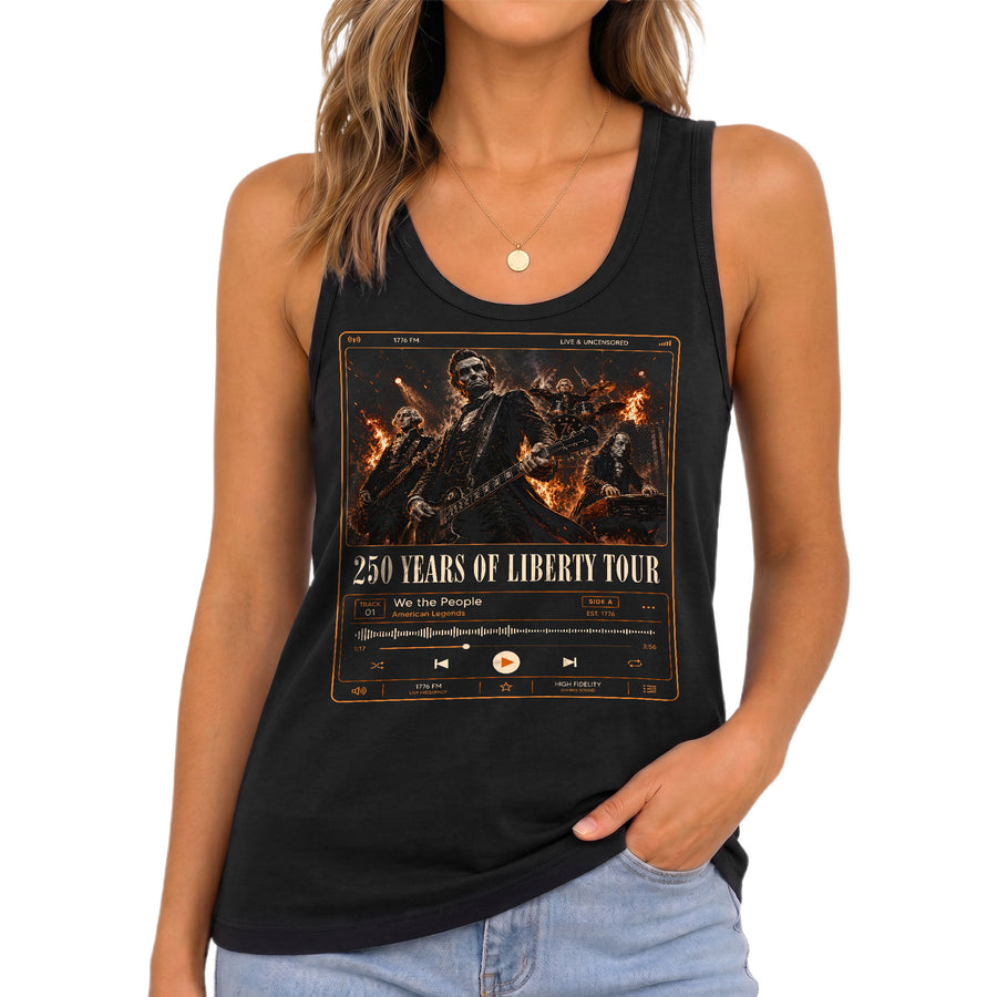 Lincoln Women Tank Top 250 Years of Liberty Tour Rock Band Patriotic US History Shirt