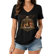 Women's Graphic V-Neck T-Shirt US 250 Years 1776-2026 Anniversary Patriotic Design