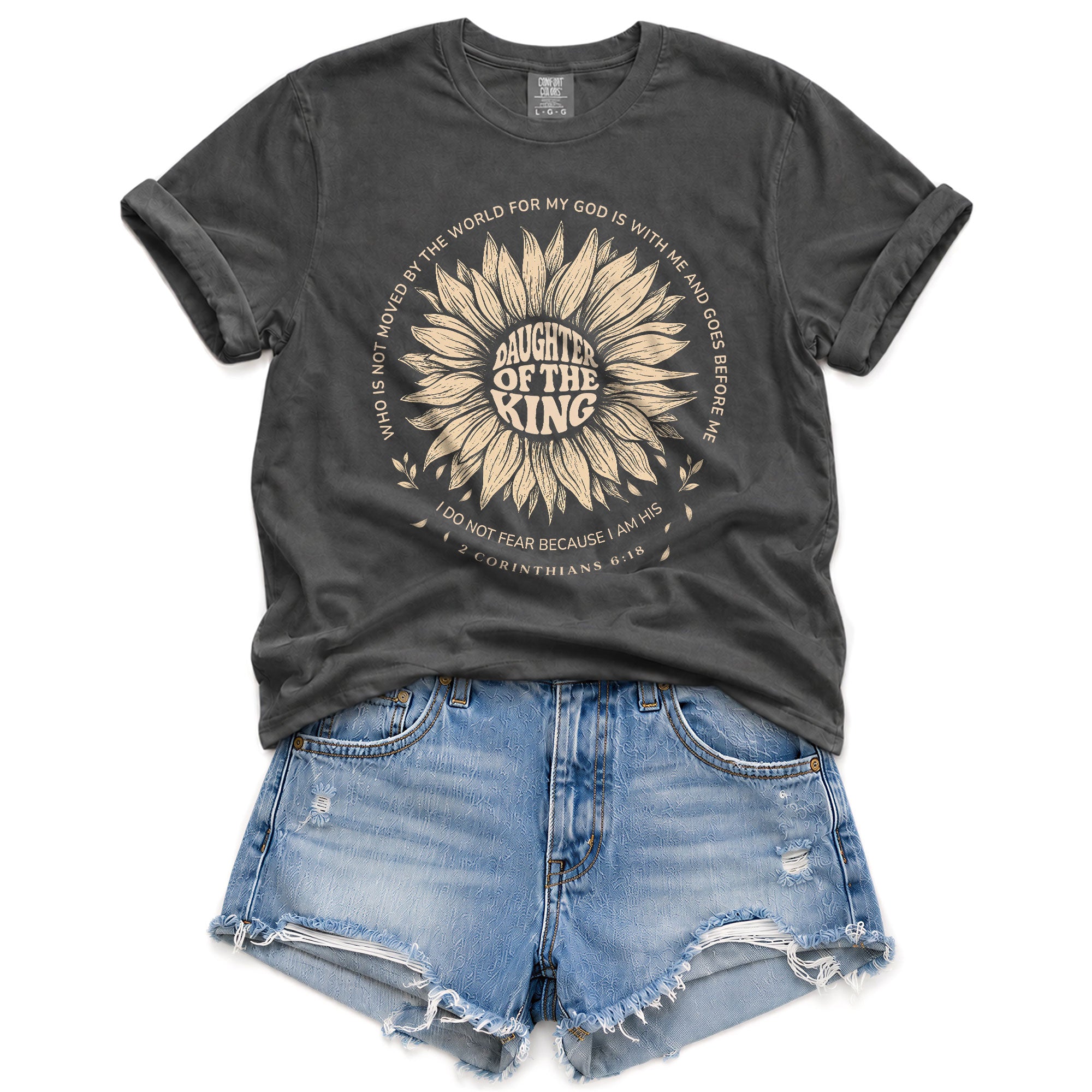 Daughter Of The King Sunflower 2 Corinthians 6 18 Graphic Christian Tee Shirt Women