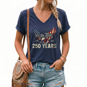 Vintage Style V-Neck Tee Women's 250th Anniversary Eagle We The People US Apparel
