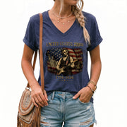 Statue of Liberty Lincoln V-Neck Shirt Vintage 1776-2026 America 250th Women Tee