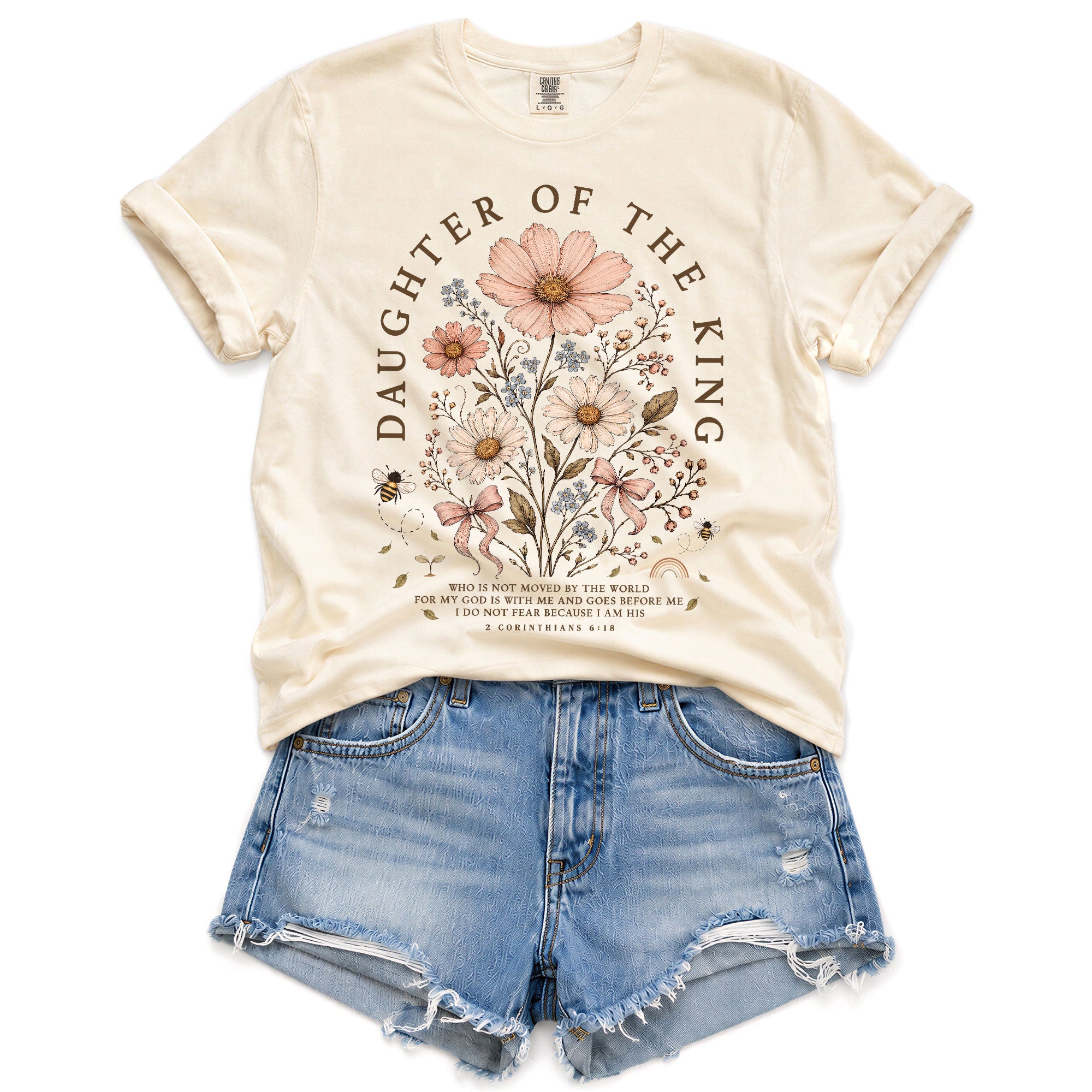 Daughter Of The King Shirt Wildflower Christian 2 Corinthians 6 18 Faith Graphic Tee