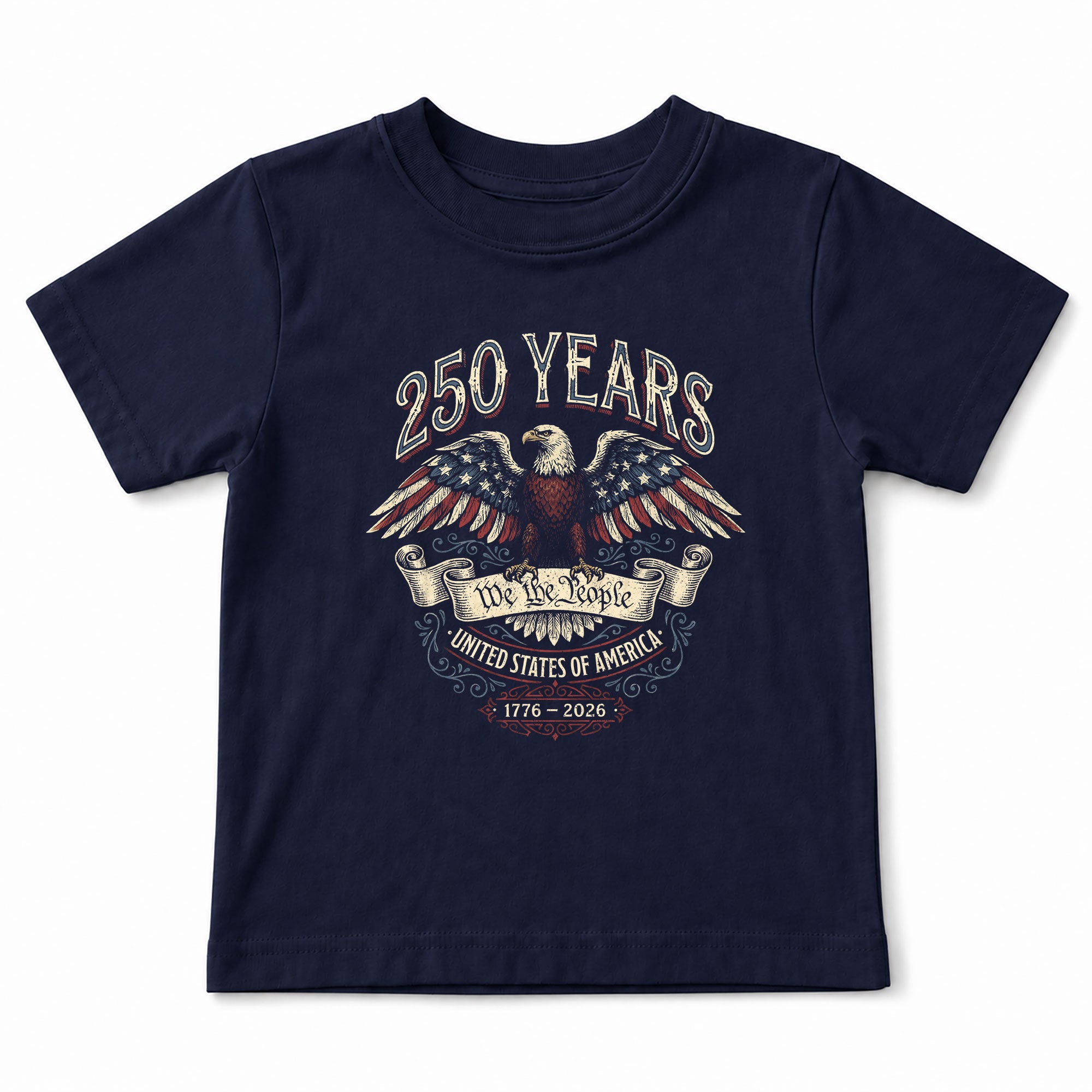 Kids 250 Years T-Shirt We The People Eagle Patriotic USA Youth Tee 1776–2026