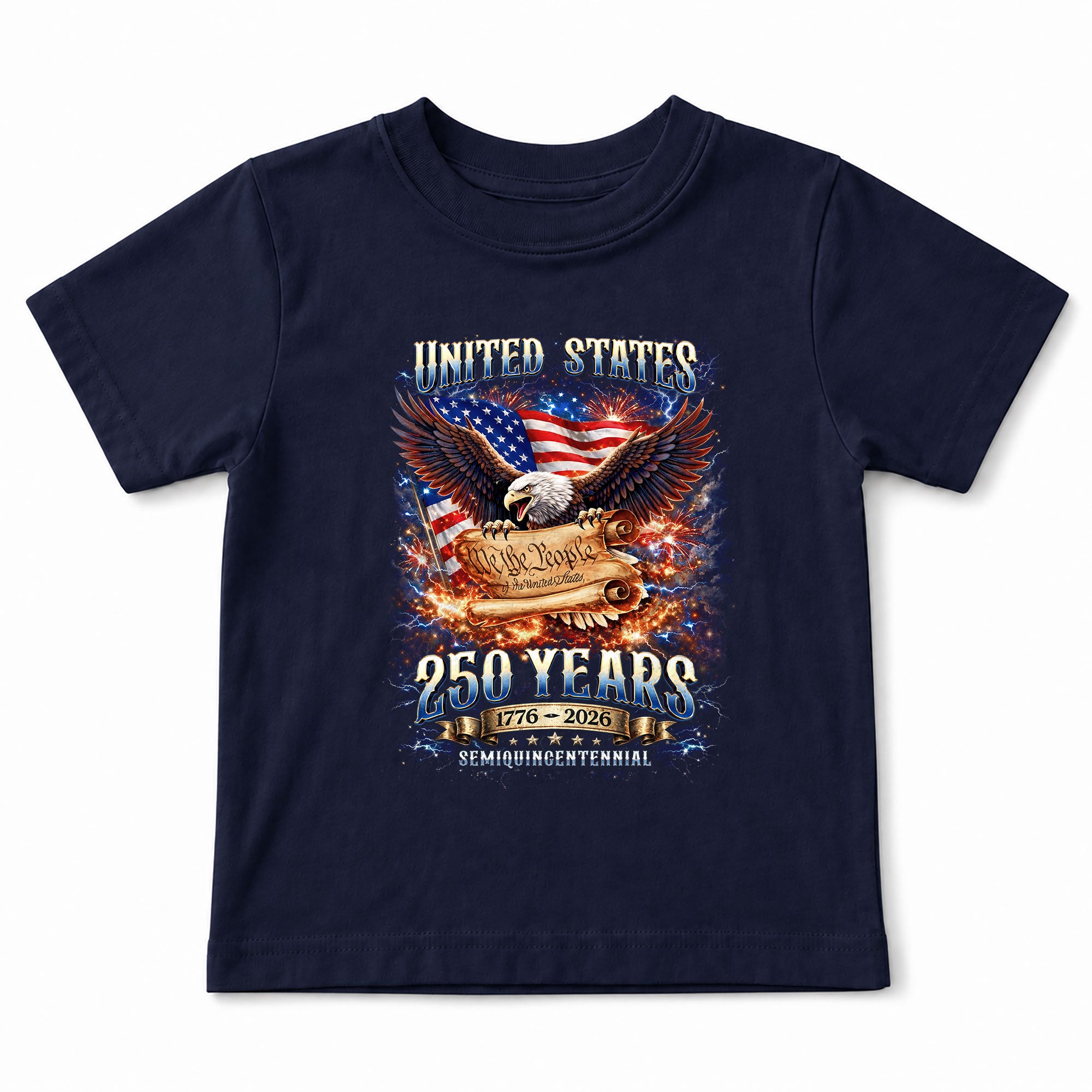 Kids United States 250 Years T-Shirt We The People Eagle Patriotic Tee 1776–2026