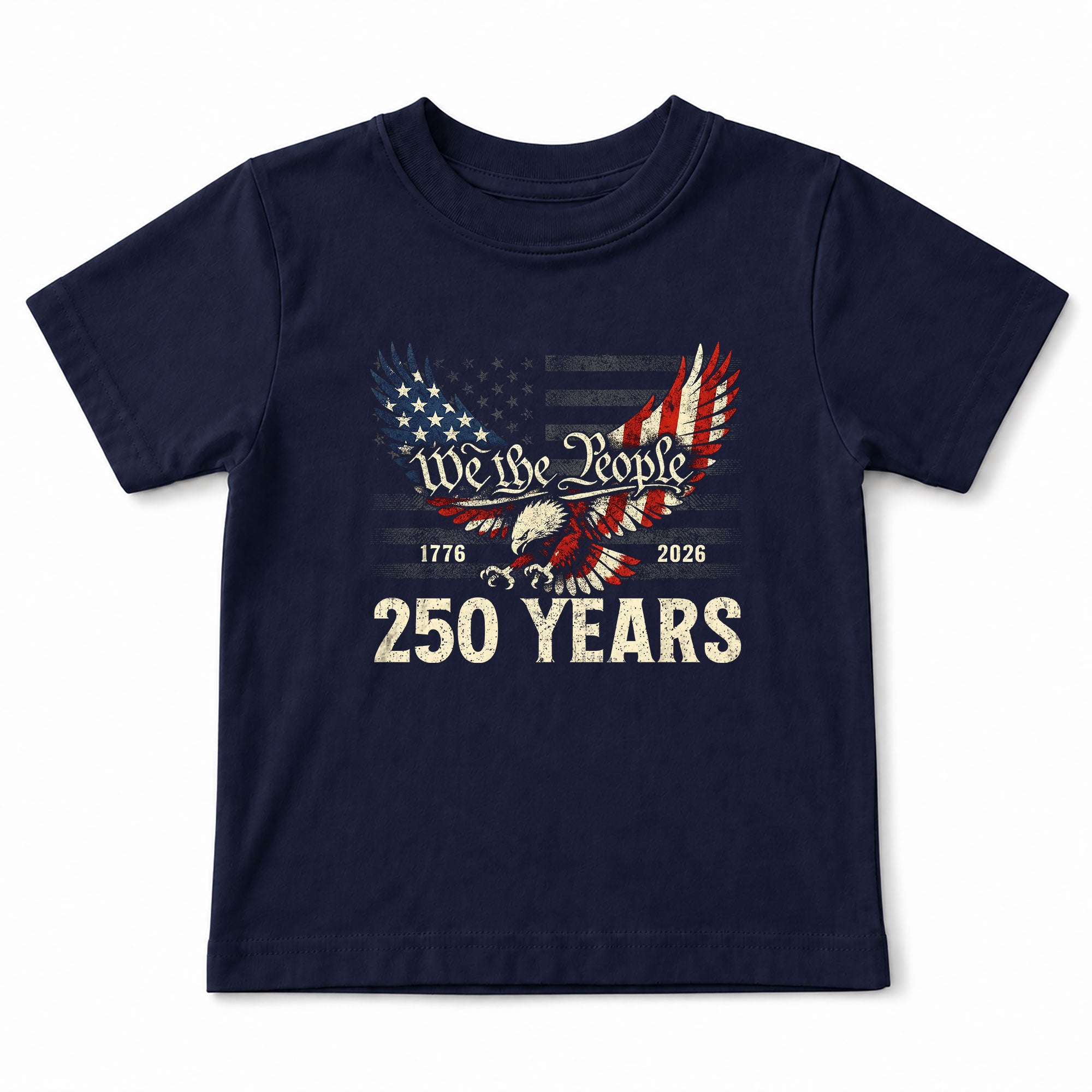 Kids T-Shirt We The People Patriotic Eagle American Flag 1776-2026 Youth Shirt