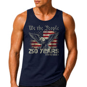 USA 1776-2026 Mens Tank Top Patriotic 250 Years We The People Eagle American Flag