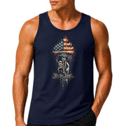 US Mens Tank Top 1776-2026 Patriotic 250 Years Vintage American Flag Torch