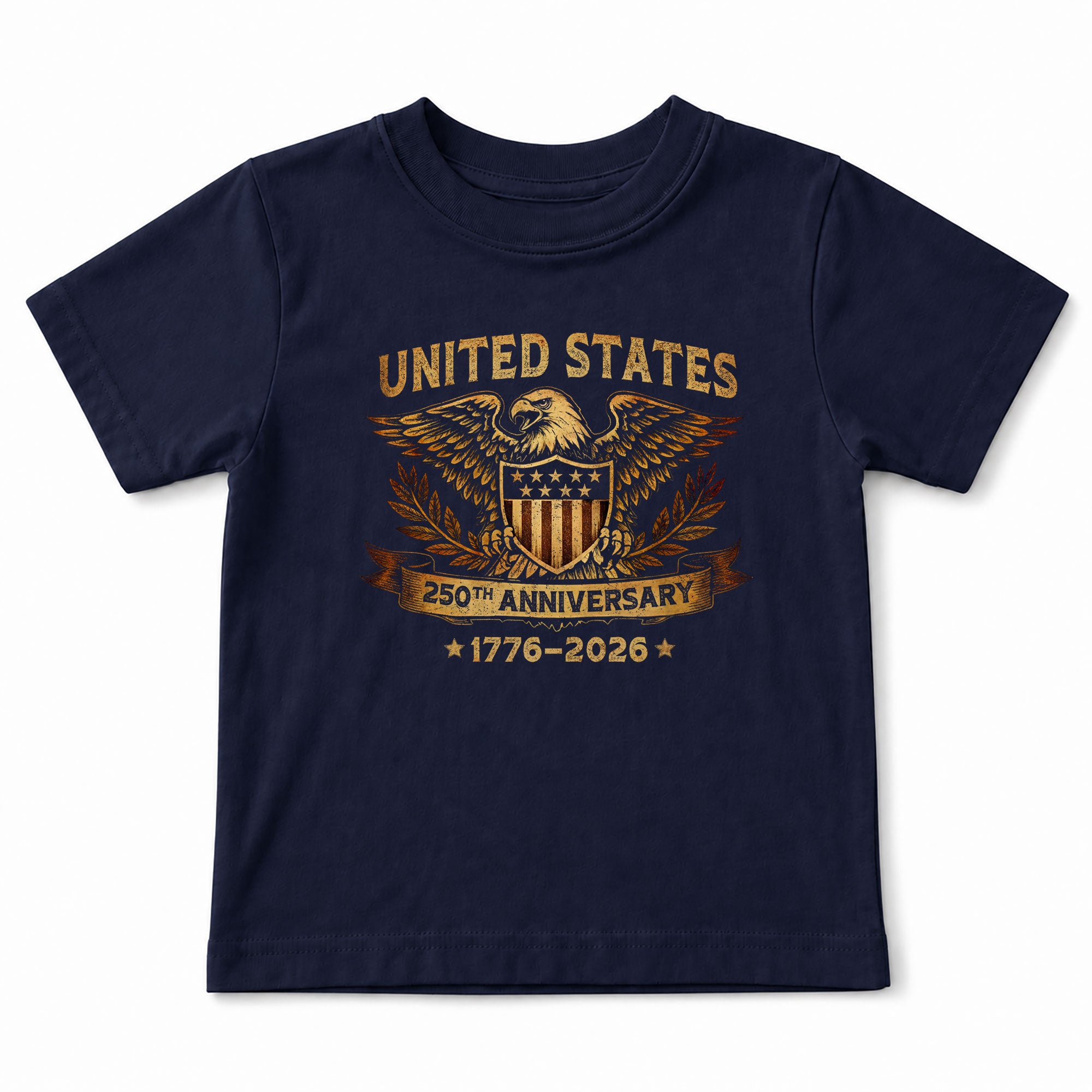 Kid T-Shirt United States 250th Anniversary | Patriotic 1776-2026 Eagle Shield Boys Girls