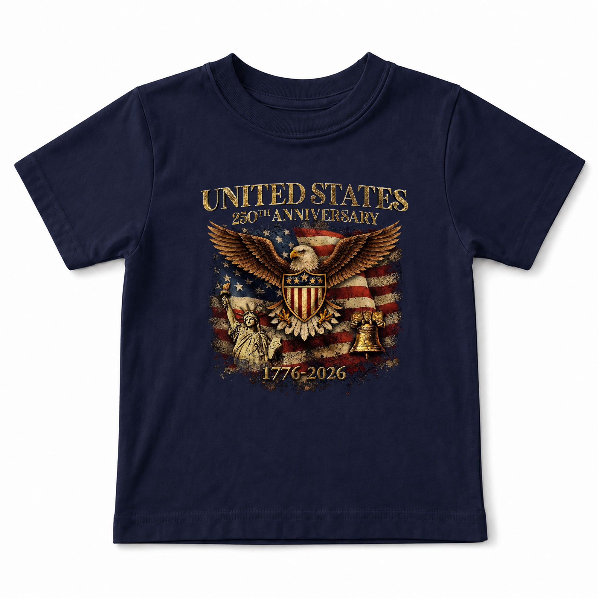 Kid T-Shirt United States 250th Anniversary | Patriotic 1776-2026 Liberty Bell Boys Girls