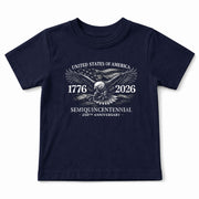 Kid T-Shirt United States 250th Anniversary | 1776-2026 Eagle Flag Boys Girls Shirt