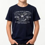 Kid T-Shirt United States 250th Anniversary | 1776-2026 Eagle Flag Boys Girls Shirt