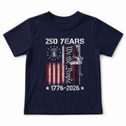 Youth Tee We the People 250 Years Patriotic 1776-2026 Liberty Bell Gun Boys Girls Shirt