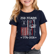 Youth Tee We the People 250 Years Patriotic 1776-2026 Liberty Bell Gun Boys Girls Shirt