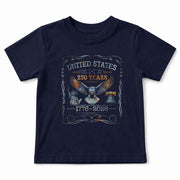 Patriotic 1776-2026 Kids Shirt United States 250 Years Liberty Bell Eagle Boys Girls Tee
