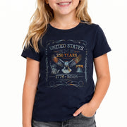 Patriotic 1776-2026 Kids Shirt United States 250 Years Liberty Bell Eagle Boys Girls Tee