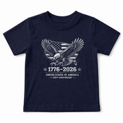 Youth Tee United States 250th Anniversary Patriotic 1776-2026 Eagle Map Boys Girls Shirt
