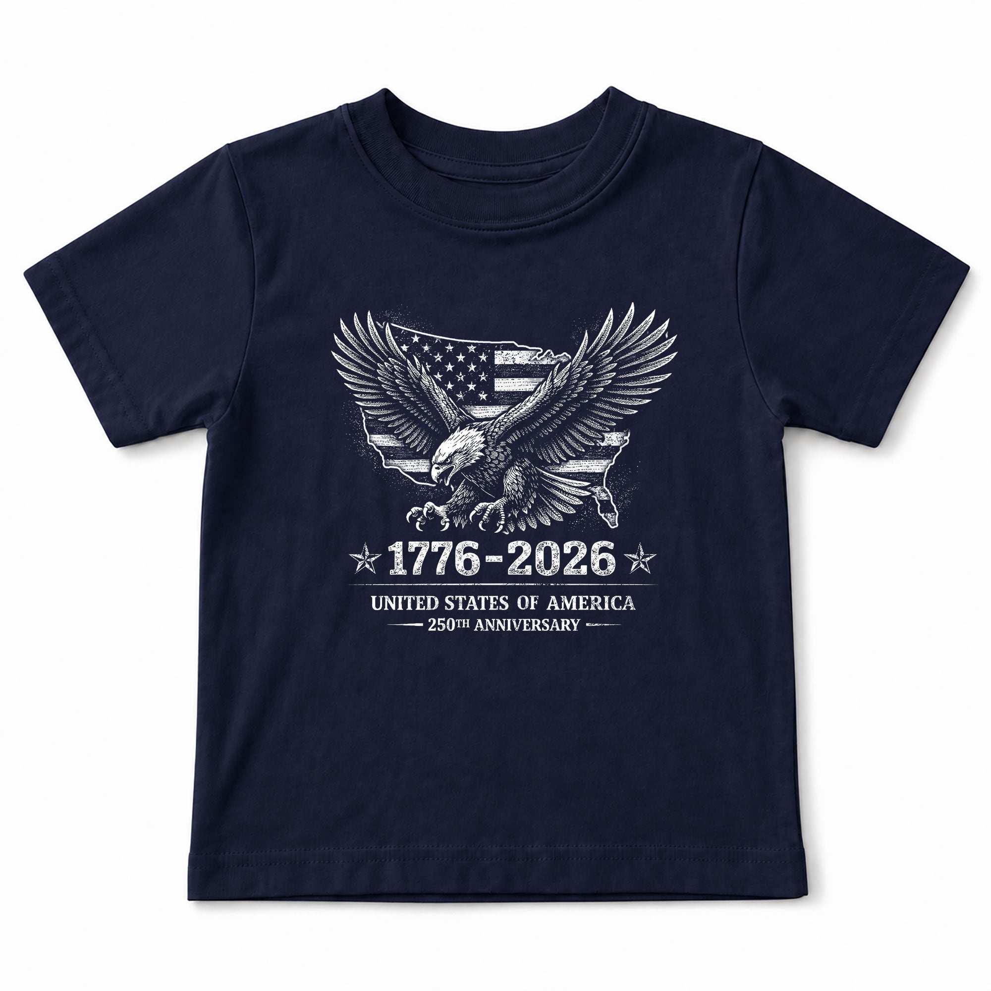 Youth Tee United States 250th Anniversary Patriotic 1776-2026 Eagle Map Boys Girls Shirt