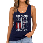 250 Years Tank Top Women We the People Liberty Bell Patriotic US Vertical Flag Shirt