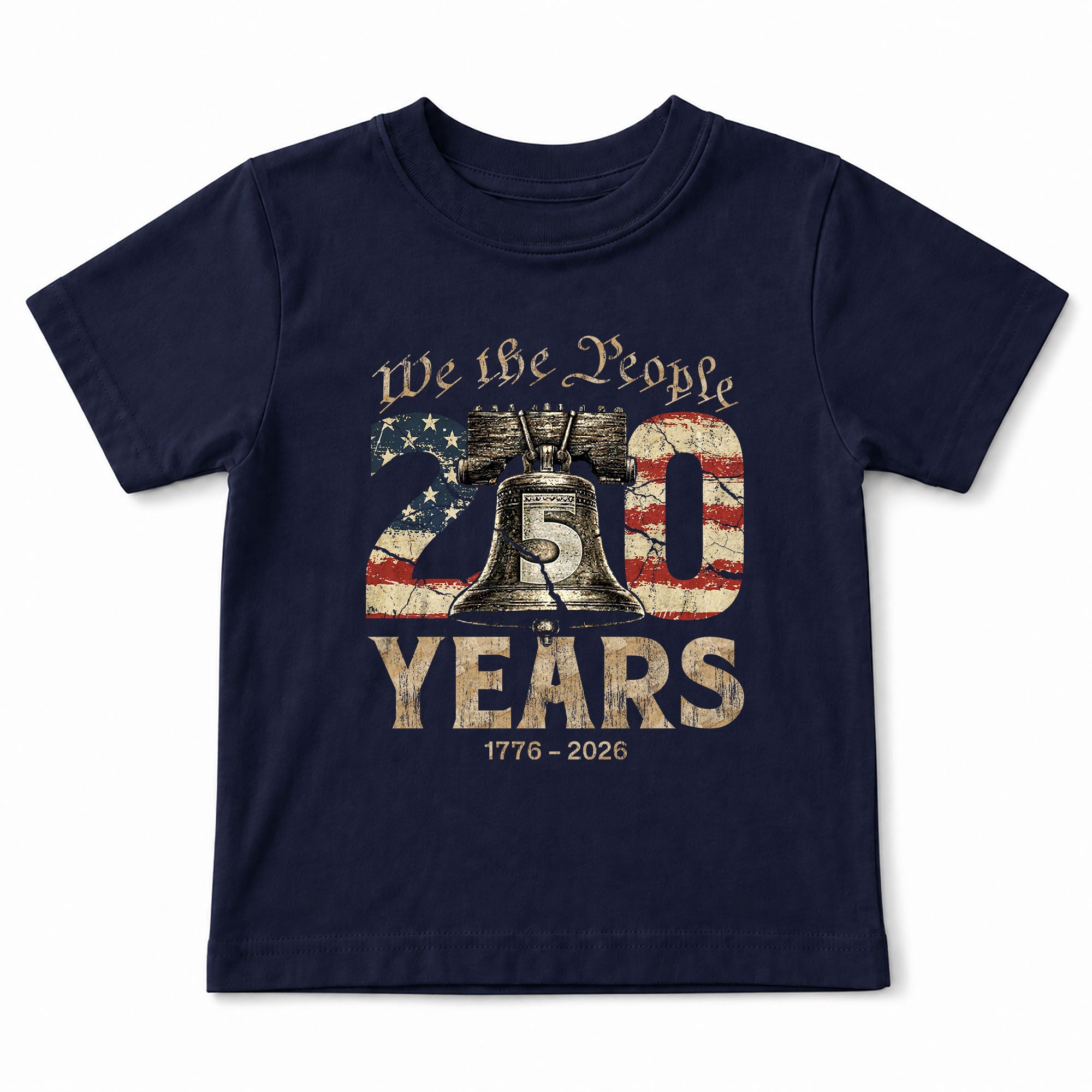Kids We The People 250 Years T-Shirt 1776–2026 Liberty Bell Patriotic Youth Tee